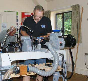 Ted turning a slimline <br>in acrilic